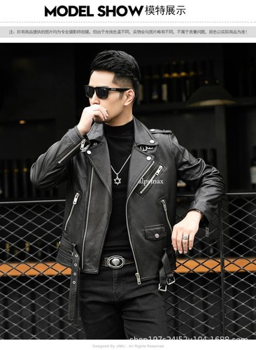 Giacca Pelle Moto Uomo Corta Slim Fit Coreana Cerniera Cappotto Motociclista Nuova - Foto 9 di 19