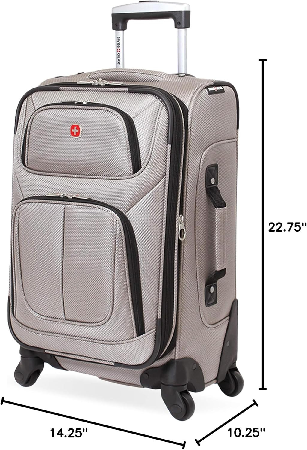 Sion 21" Expandable Carry-On Luggage with 360&deg; Wheels - Stylish Pewter