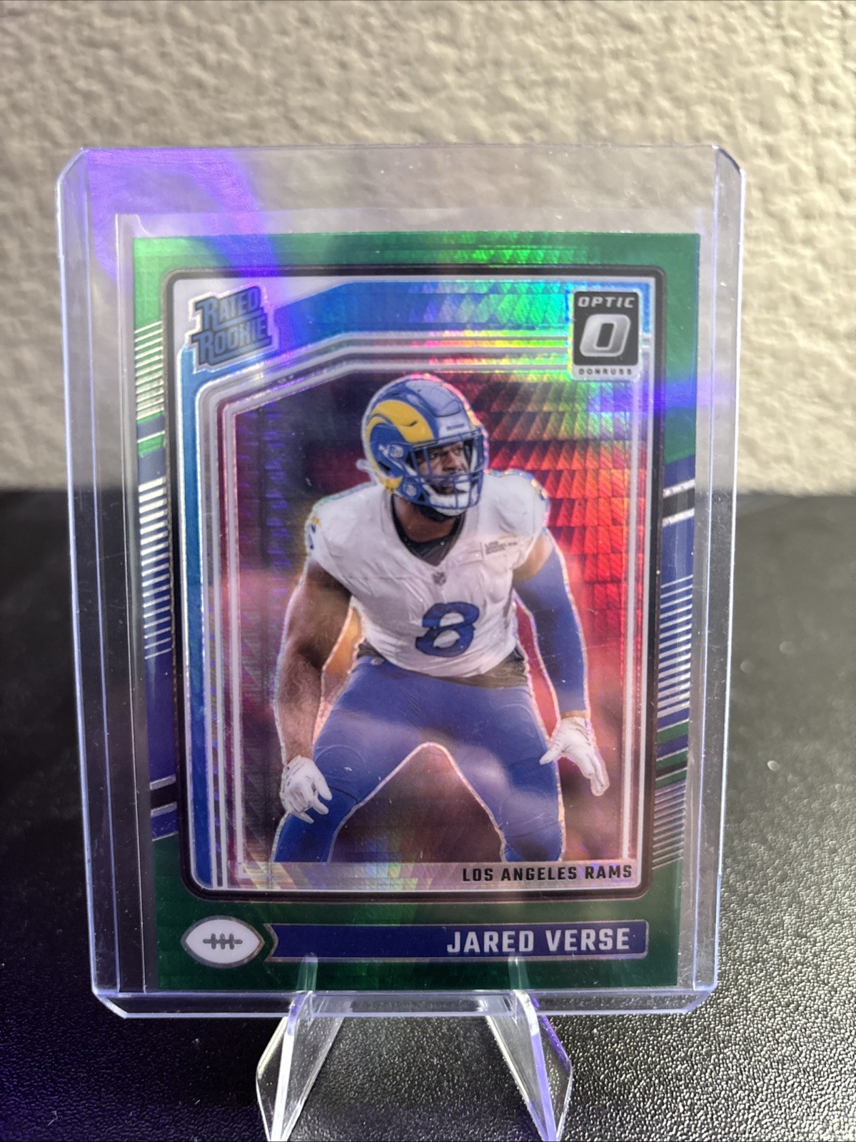 2024 Panini Donruss Optic - Rated Rookie Jared Verse #242 Green Hyper Prizm (RC)