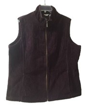 Woolrich Kinsdale Wide Wale Corduroy Vest, Full Zip, Pockets, Burgundy, Size XL