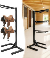 3 Tier Saddle Rack Heavy-Duty Saddle Stand for English and Western Style Quick A