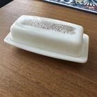 VTG Pyrex Woodland Butter Dish With Lid 72 B Milk Glass Brown White 1970s Retro
