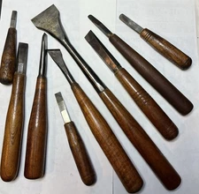 9 Shop Made Heavy Duty Wood Chisels Used 