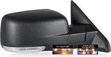 Passenger Side Mirror for 2009-2018 Ram 1500 2010-2018 Right Side, Black 