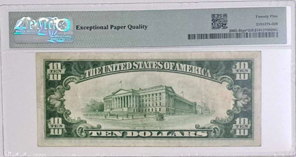 1928 USA Federal Reserve STAR Note Ten Dollars LOW SN# B00748478 PMG 25 EPQ - Image 4 of 4