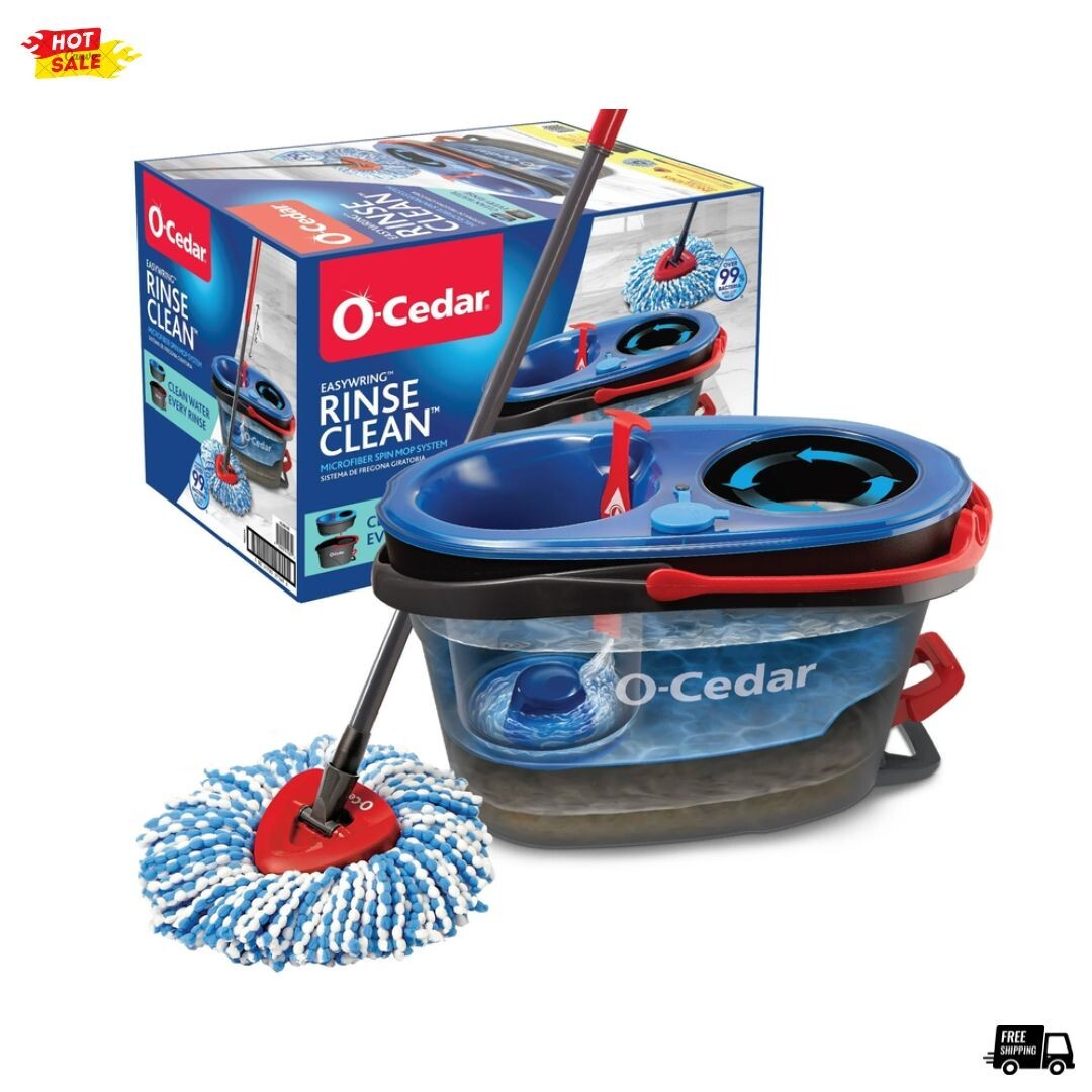 O-Cedar RinseClean Spin Mop and Bucket System with Fresh Water Technology  