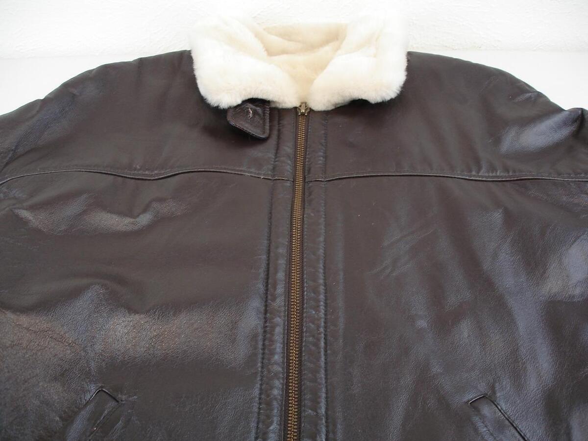 Men's L Wilsons Brown Leather B-3 Style Bomber Flight Jacket Men's L Wilsons Brown Leather B-3 Style Bomber Flight Jacket
