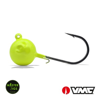 Master Jigs handgemachte Jig Köpfe Gelb VMC Haken 7161 made in Germany