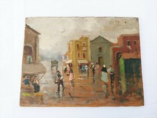 QUADRO ANTICO OLIO SU TAVOLA FIRMATO E DATATO 1938