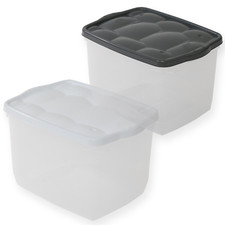 Contenitori Plastica Scatole Portaoggetti 18 L Multiuso Grandi 40×30×25h cm Alto