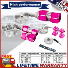 End Flex Braid Steel Braided Radiator Heater Hose Line Wire Cover Sleeve Kit