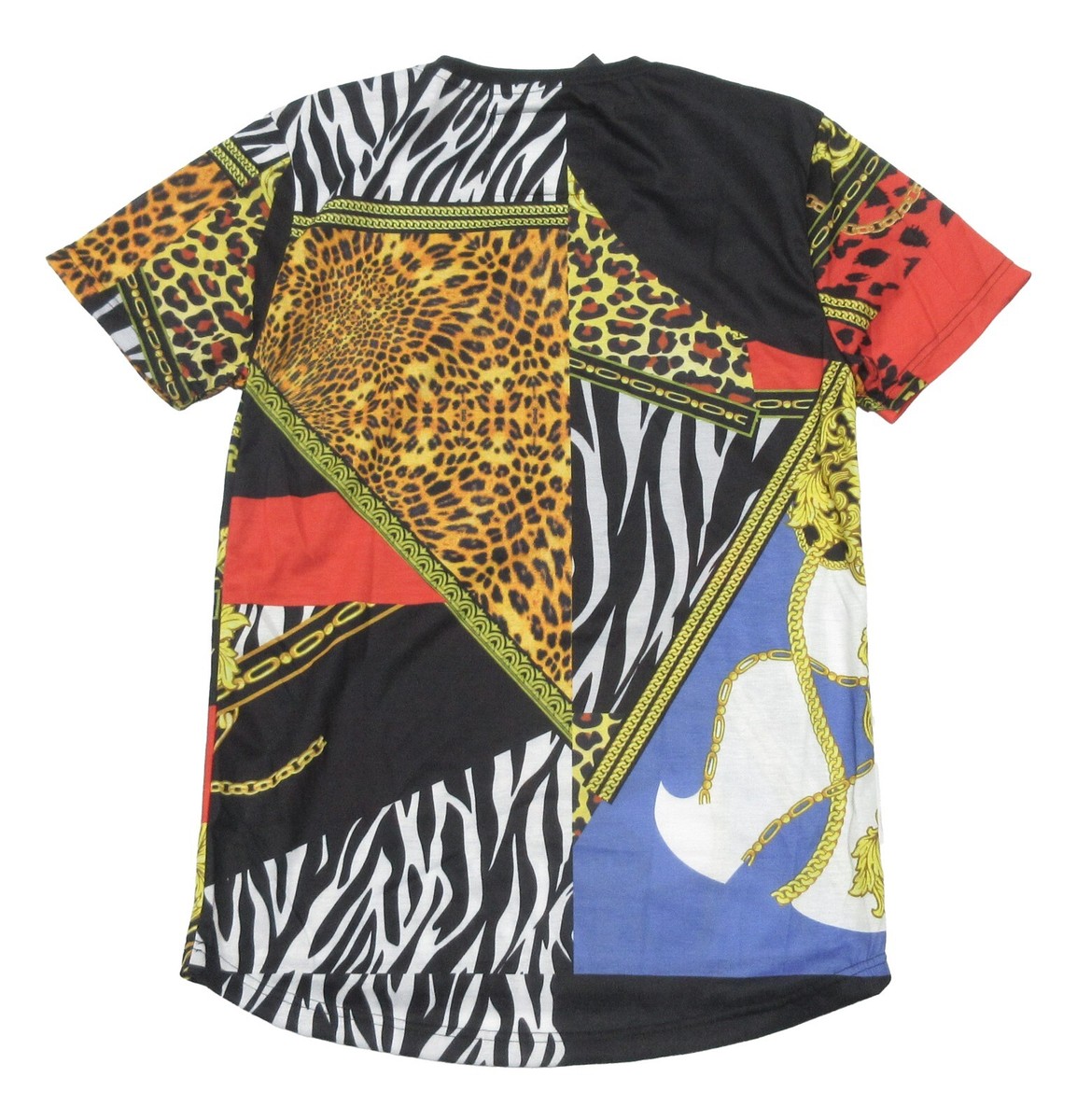 Reason Men's Black All Over Multi Graphic Print Crew-Neck Short
