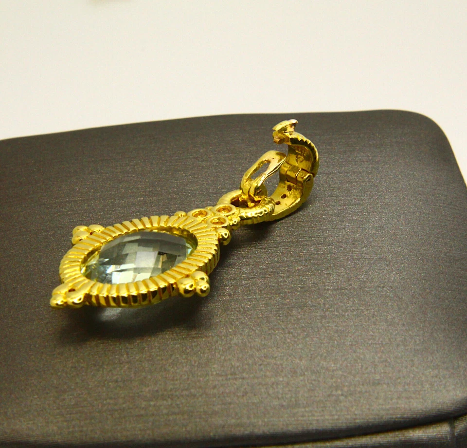 Colgante Estate Judith Ripka oro amarillo 18k piedras preciosas de cuarzo con diamantes Foto 4 de 4