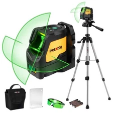 PREXISO Laser Level Tripod 150° Wide Angle Self Leveling 100 Ft Cross Laser Line