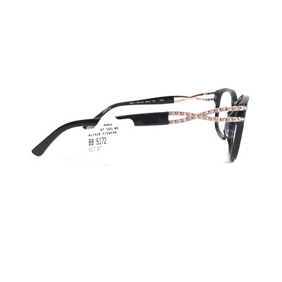 Bebe Eyeglasses Frames BB5172 001 JET Black Square Swarovski  display picture 3