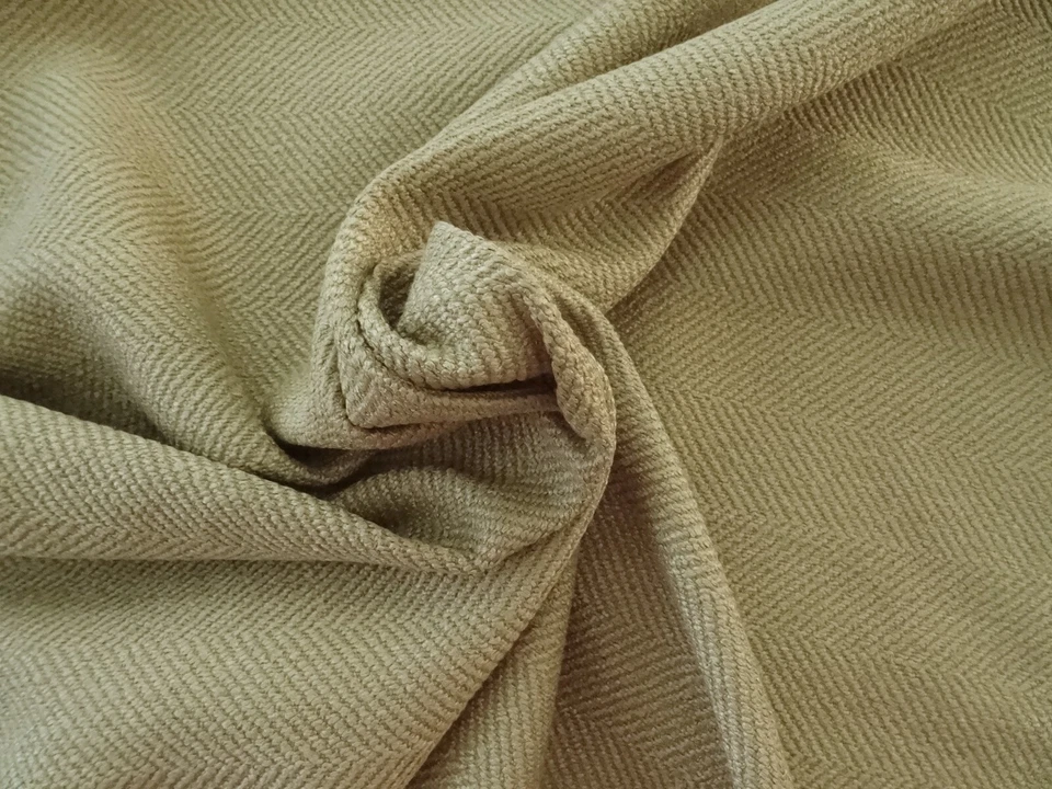 VALDESE JUMPER MOCHA TAN HERRINGBONE CHENILLE UPHOLSTERY FABRIC $14.99/YD BTY   - Image 4 of 4