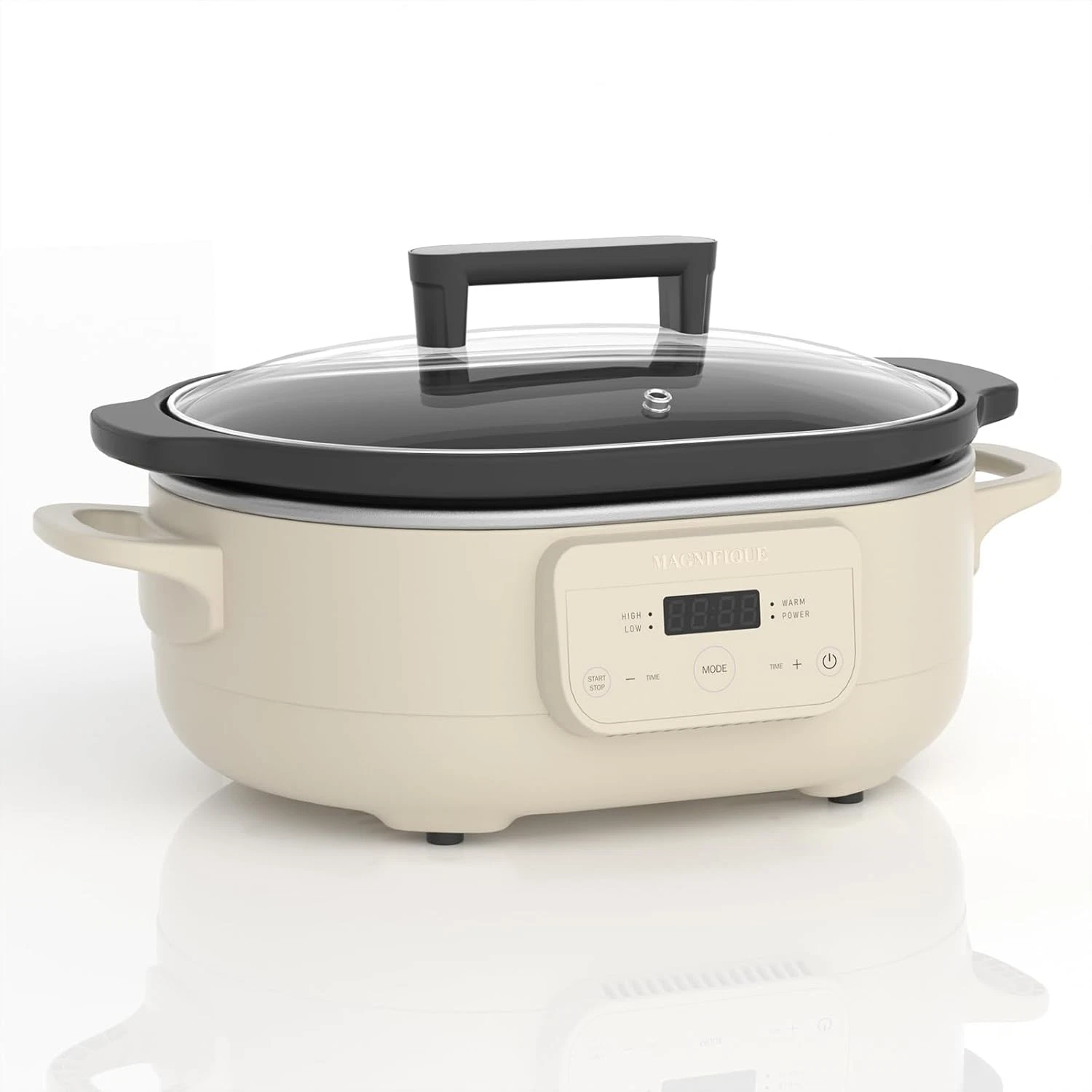MAGNIFIQUE 6 Quart Programmable Slow Cooker - Healthy Nonstick Pot for Family Me