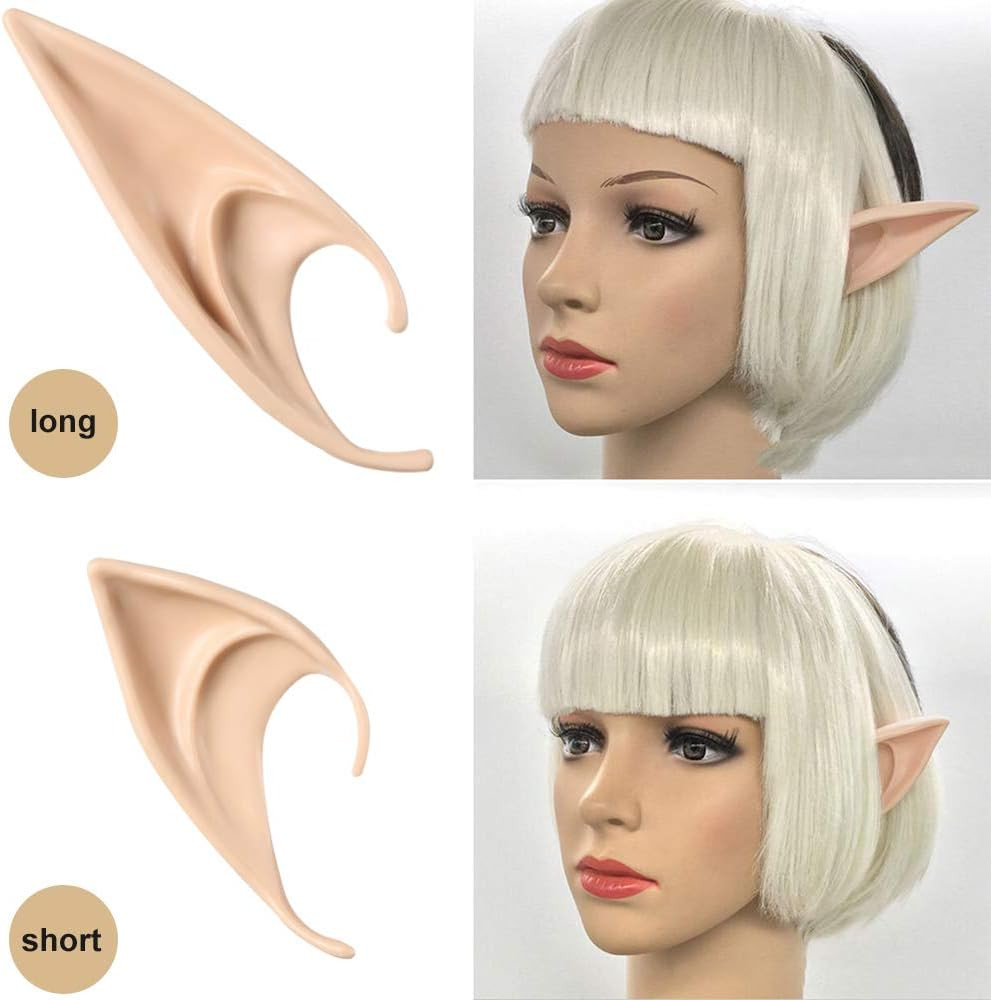 Fairy Pixie Elf Ears - Cosplay Pointed Elven Vampire Makeup Costume Accessories