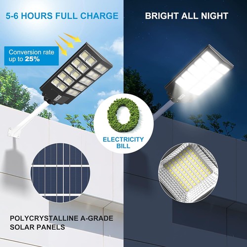 Commercial 100000000000LM 2000W Solar Street Light IP66 Dusk-Dawn Road Lamp+Pole - Picture 10 of 13