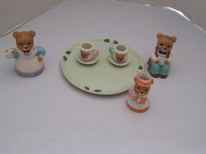 Home Interior The Bear Essentials Tea Set Figurines #1427