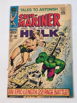 Tales to Astonish 100 Classic Hulk Vs Namor Battle Silver Age 1968