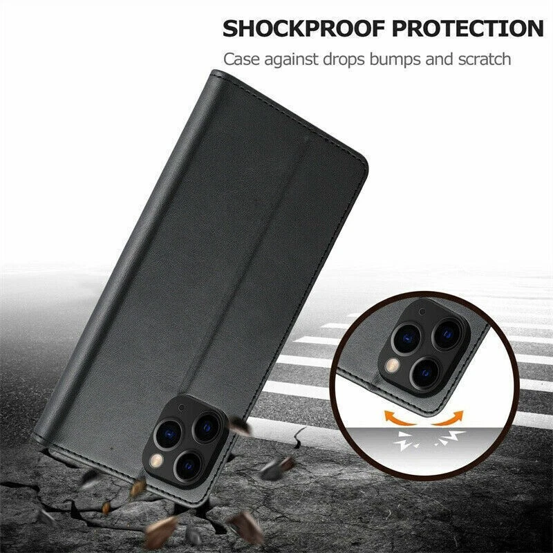 Flip Leather Wallet Case For iPhone -15 14 13 Pro Max 12 11 XS XR X Phone Cover - Image 3 of 4