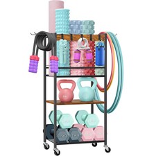 Home Gym Storage Rack Heavy Duty Yoga Mat Holder Workout Equipment Organizer
