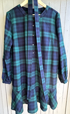 GAP Green and Navy Blue Plaid Dress Women's Size L | eBay GAP Green and Navy Blue Plaid Dress Women's Size L | eBay