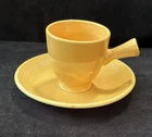Fiesta Stick Handle Demitasse Cup & Saucer Original Yellow Homer Laughlin c.1936