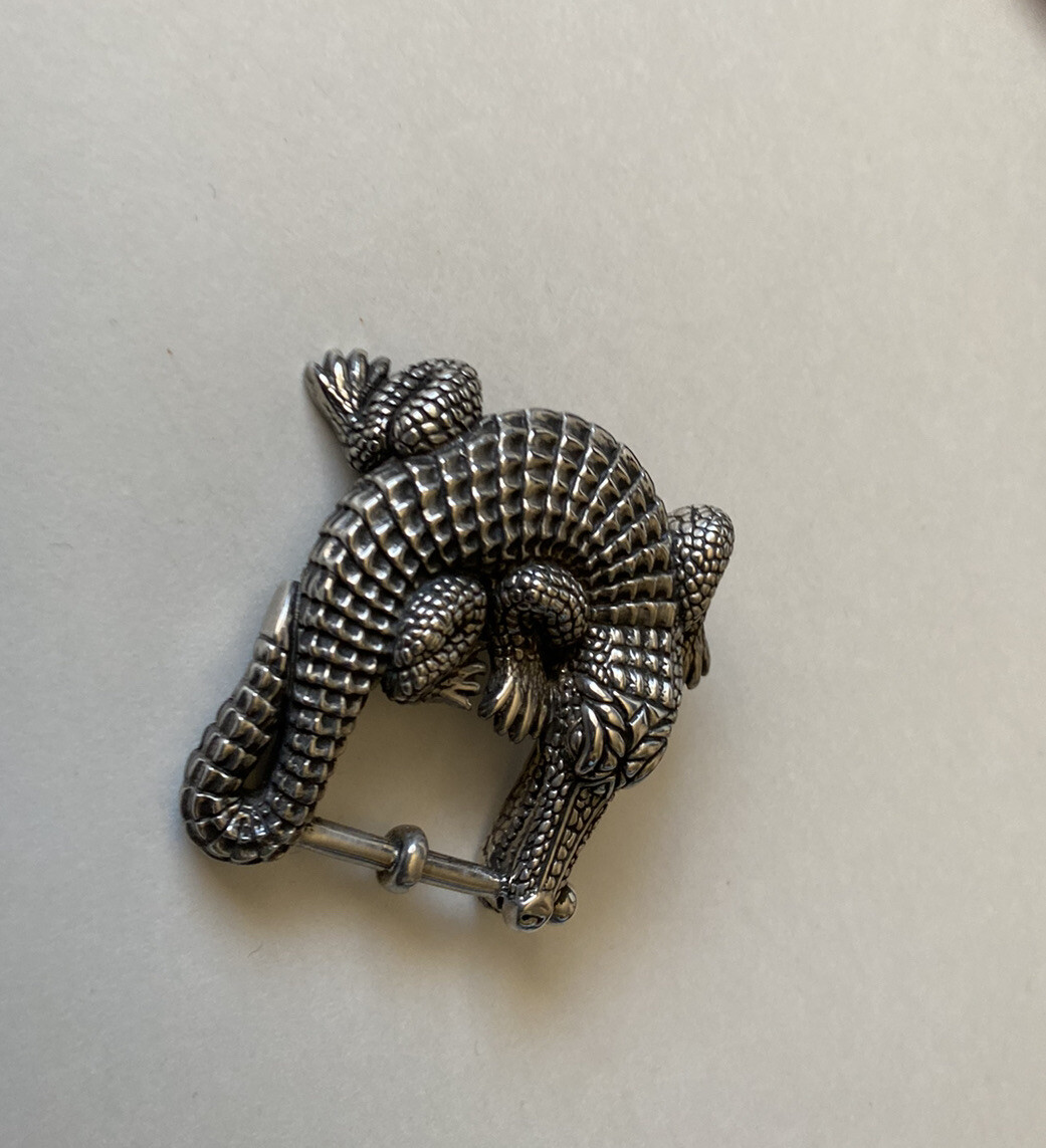 Rare Kieselstein-Cord sterling iconic Alligator belt buckle