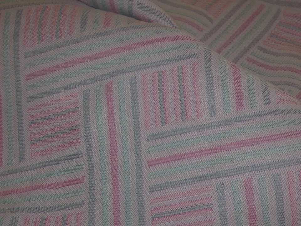 GRANDE Nappe RECTANGULAIRE COTON et POLYESTER Blanche Rose VINTAGE - Photo 4/4