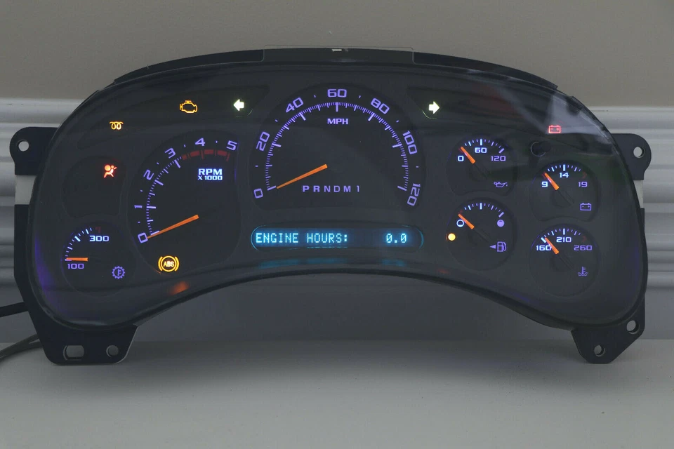 06-07 Chevy Silverado DIESEL REMAN BLUE LED Instrument Cluster 0 MILES - Image 2 of 3