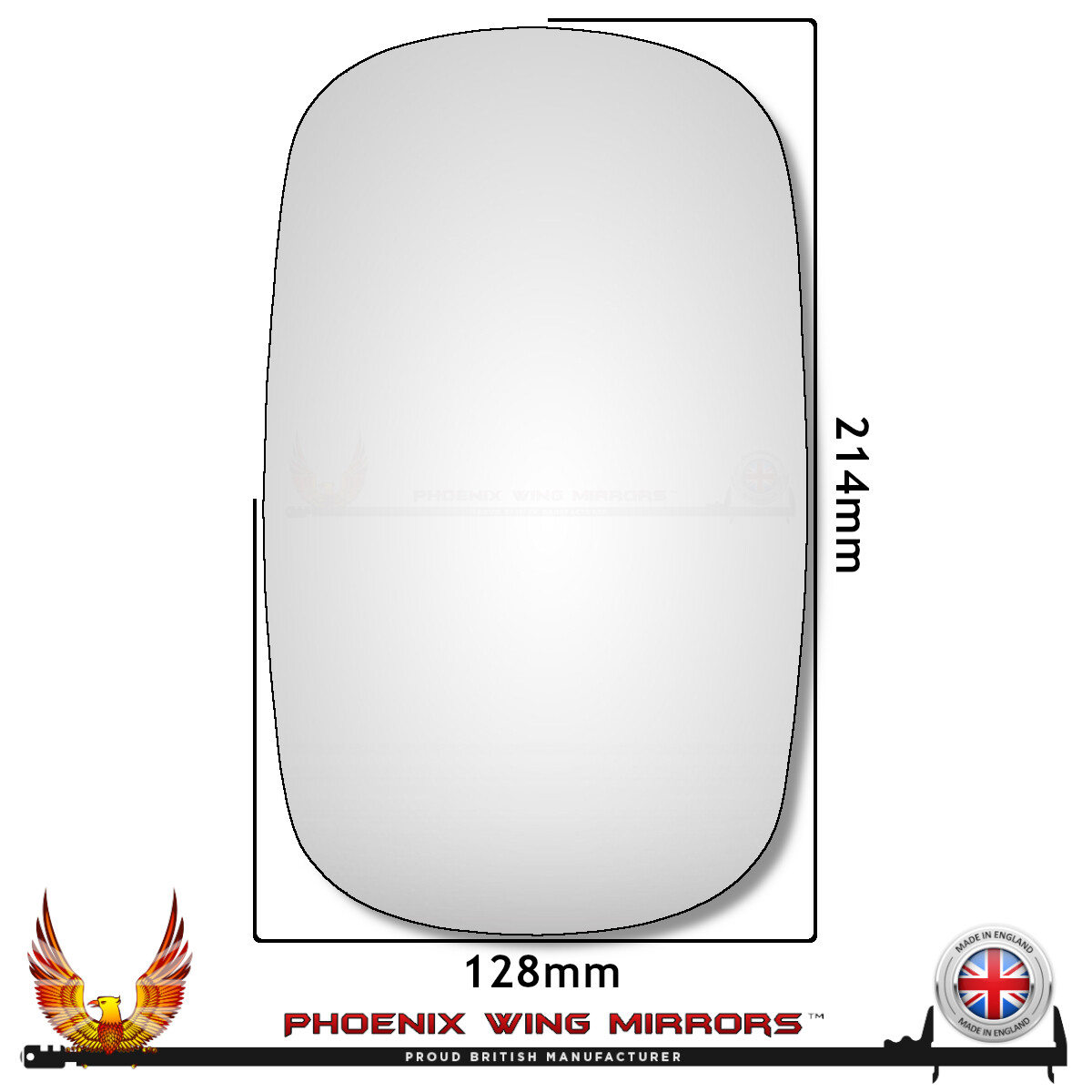 Right Hand Drivers Side Fiat Doblo Mk1 2000-2010 Convex Wing Door Mirror Glass