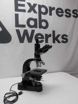 Vintage Ernst Leitz Wetzlar Binocular Head Microscope w/ 100x 40x 10x  Objectives