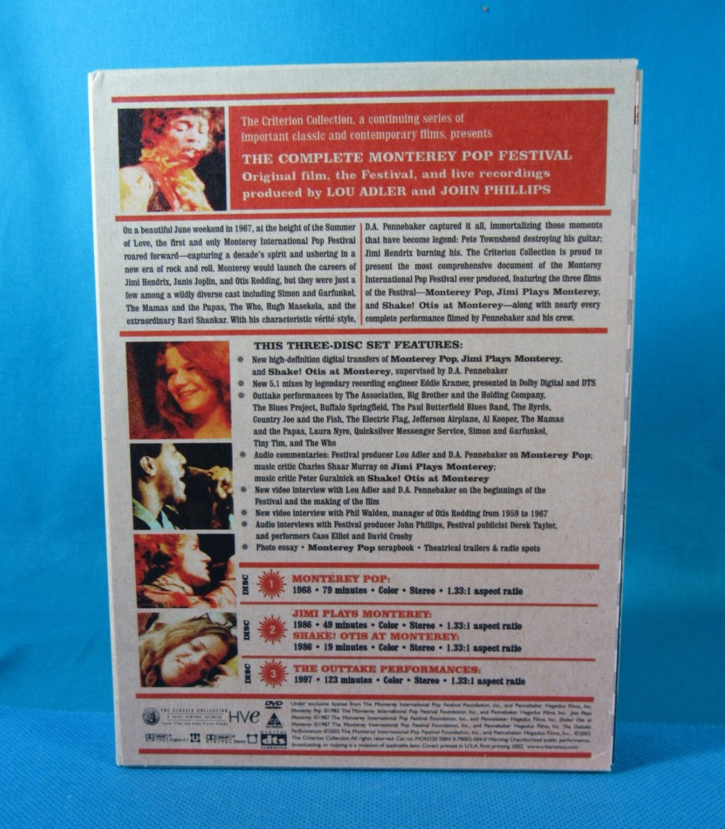 The Complete Monterey Pop Festival on 3-Disc DVD Set, 2002