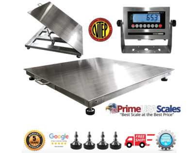 OP-916SS-LT NTEP 3'x 3' Wash down Lift-Top Stainless Steel Floor Scale 2.5K Cap