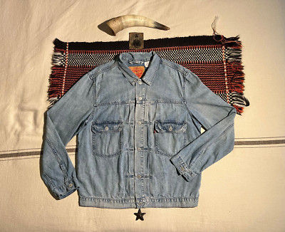Levi s Type 2 Trucker Jacket XL Pleat Front Blue Denim Vintage Clothing 2015 