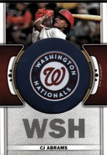 2023 Topps Team Logo Commemorative Patch #TLPCJA CJ Abrams INSERT NATIONALS