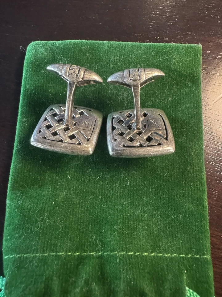 Gemelos Scott Kay Colección Moda Ecuestre Enmarcados Plata Esterlina (X-Larg Foto 4 de 4