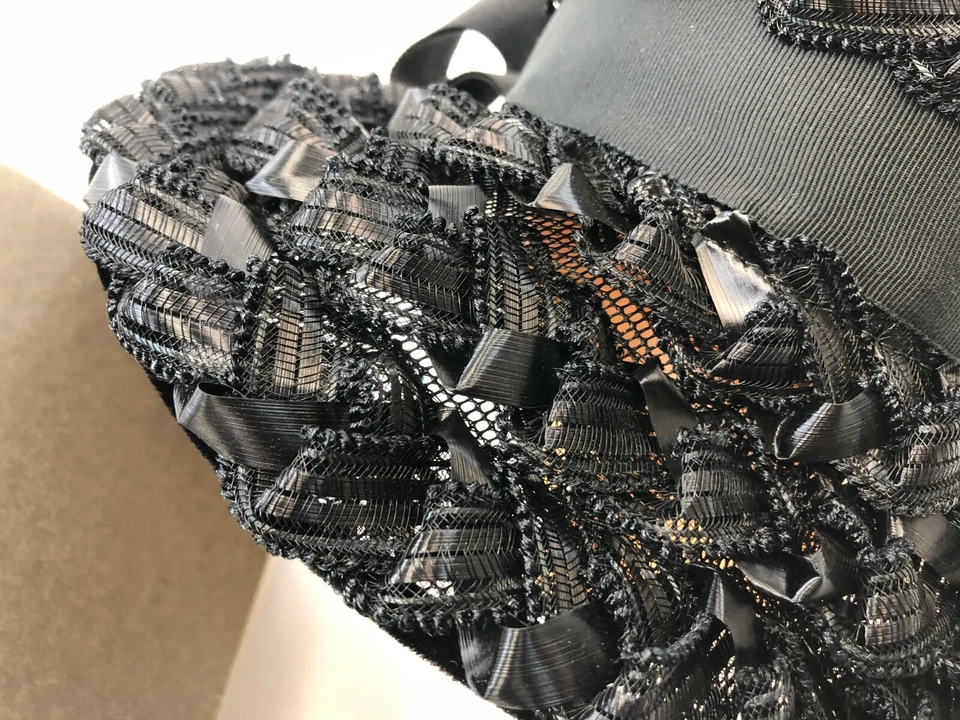 De colección Wassons Cinta Ondulada Negra Boho Mod Gogo Gótico Formal Damas Sombrero Gorra Foto 3 de 4