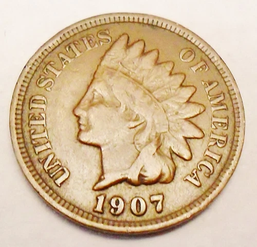 1907 P Indian Head Cent Penny  *F - FINE*   **FREE SHIPPING**