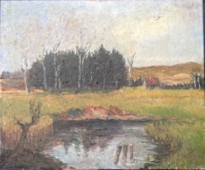 ::DACHAUER MOOR UNLESERLICH SIGNIERT ALPENVORLAND EXPRESSIONIST ANTIK LANDSCHAFT - Bild 1 von 4