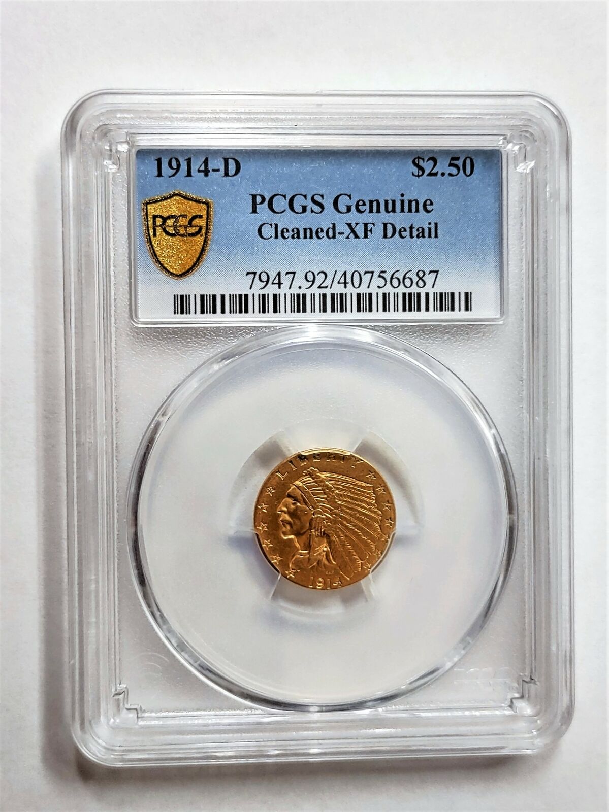 1914-D .50 Indian Gold Quarter Eagle PCGS XF Details