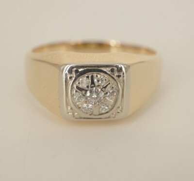Men's 14k Yellow Gold Diamond Ring