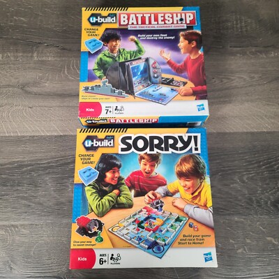 U-Build Sorry & Battleship Board Game Change Your Game! by Hasbro Complete