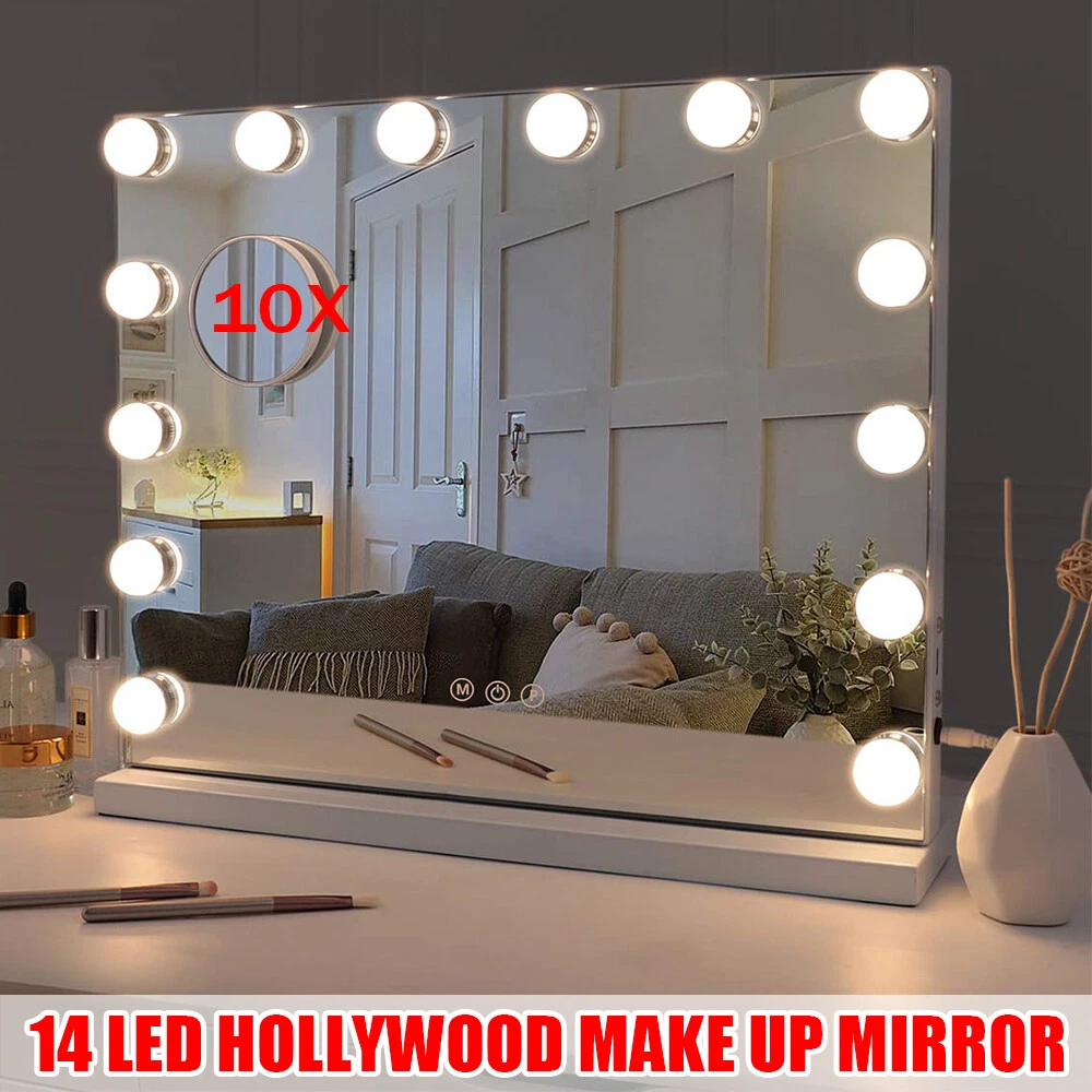 Big vanity best sale mirror with lights