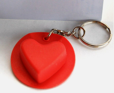 Tupperware Silicone Heart Shaped Keychain Rare Brand New