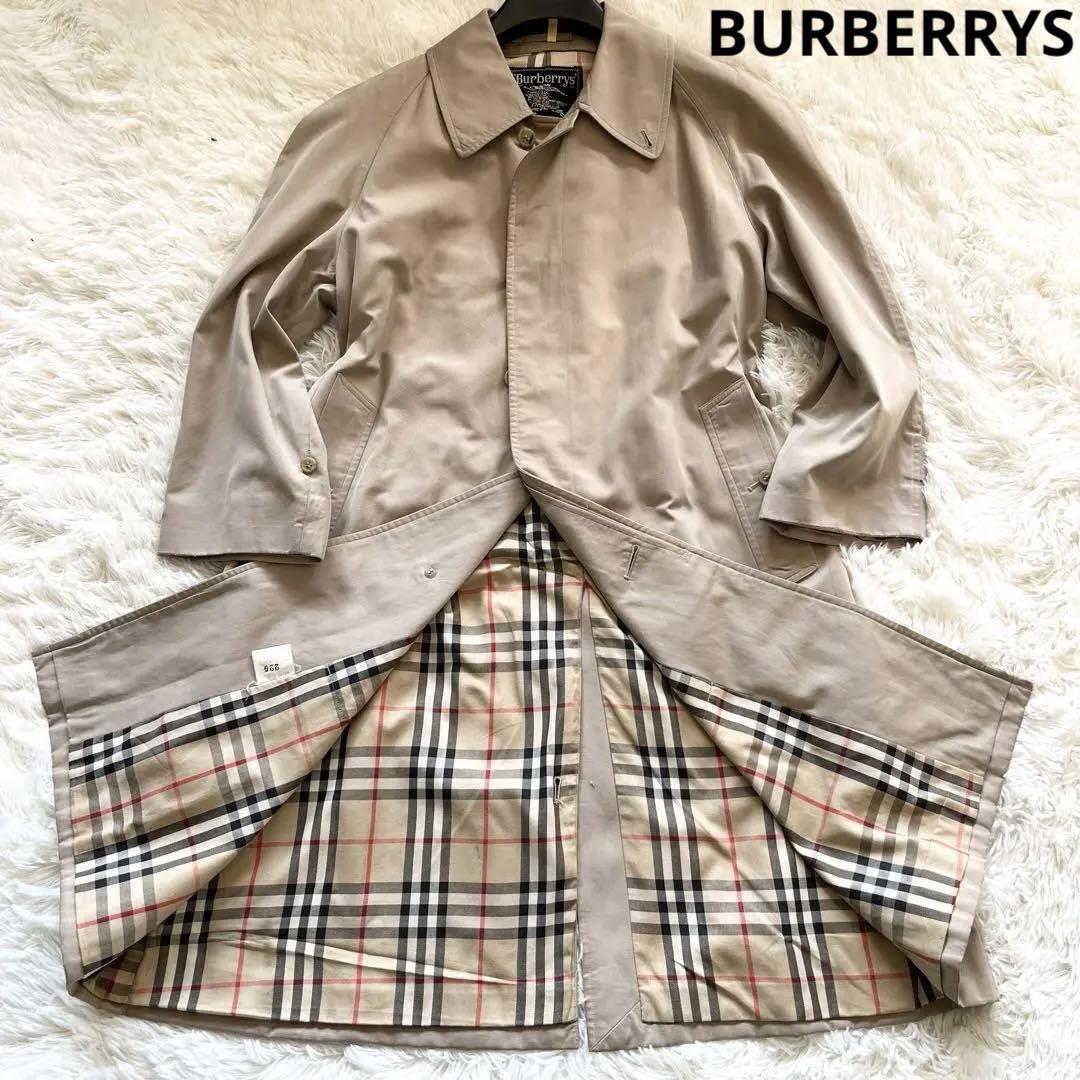 Burberry Nova Check Long Coat XL Vintage Honey Beige Wool Blend