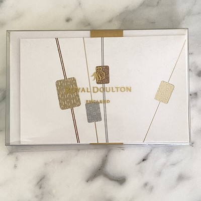 Royal Doulton Note Cards 10 Cards Envelopes Metallic Art Deco Geometric Blank