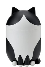 IKEA GREJSIMOJS Aufbewahrung mit Deckel Dose, katzenförmig Schwarz Weiß NEU OVP